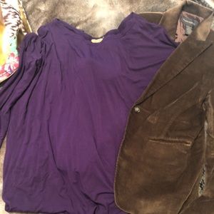 Piko 1988 purple 3/4 sleeve top Size Small